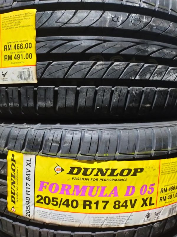 New Tyre 205/40R17 Dunlop Year 2024