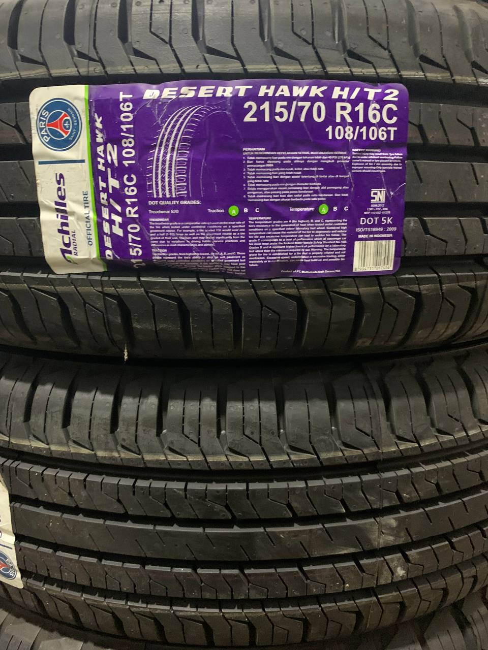 New Tyre 215/70R16C Achilles Year 2024 - Image 3