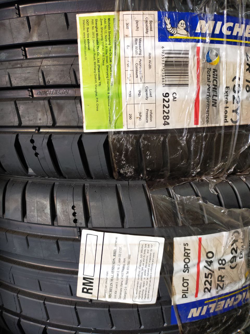 New Tyre 225/40ZR18 Michelin Year 2024 - Image 2